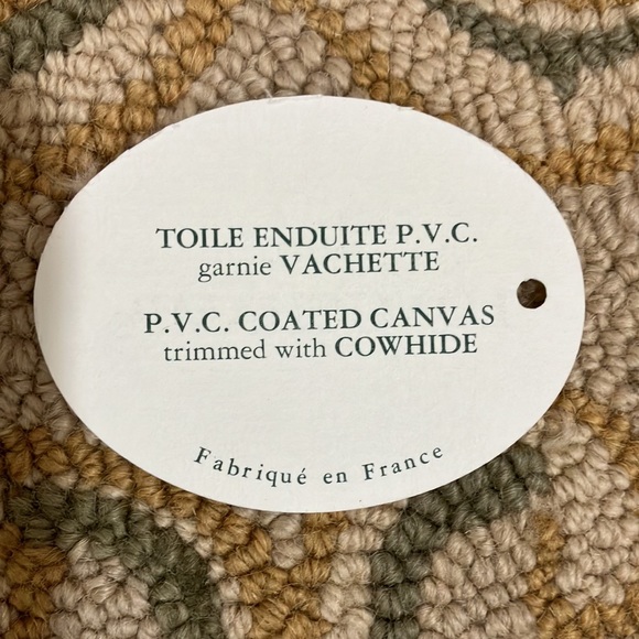 Longchamp green yellow coated canvas wallet with blue leather trim. - Picture 4 of 5